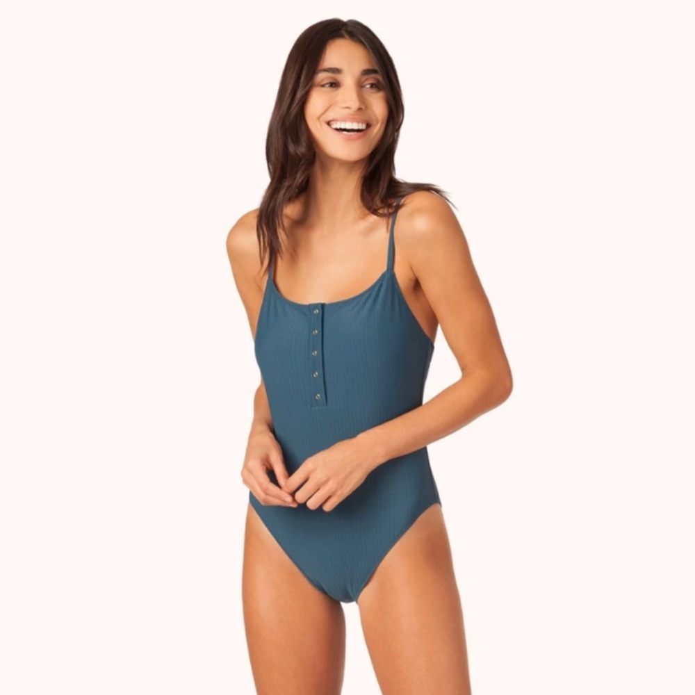 Lively- Ribbed Henley One-piece Bathing Suit